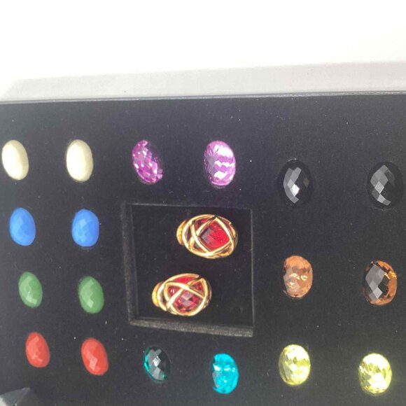 Joan Rivers Classics Collection Interchangeable Earrings Set – 12 Faceted Stones - Picture 4 of 10
